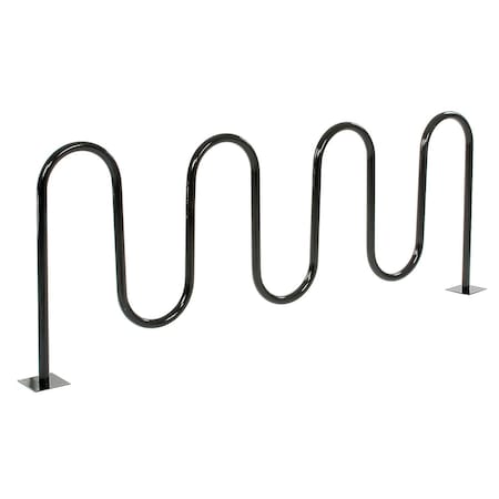 Global Industrial Wave Bike Rack, Black, Flange Mount, 9-Bike Capacity 652779M